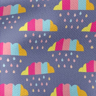 Colorful Clouds Raindrops Waterproof Canvas