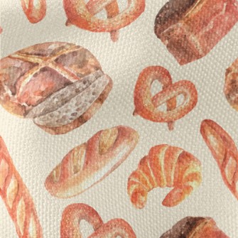 Watercolor Realistic Bread Waterproof Canvas