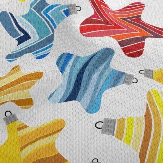 Stripe Gradient Stars Athletic Mesh Flat Back