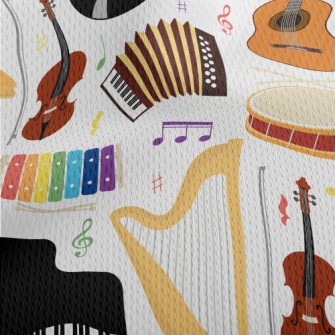 Accordion Violin Harp Athletic Mesh Flat Back