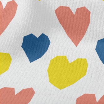 Color Block Deformation Heart Terry