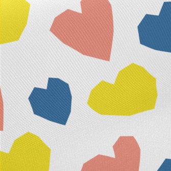 Color Block Deformation Heart Twill