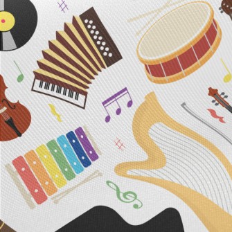 Accordion Violin Harp Twill