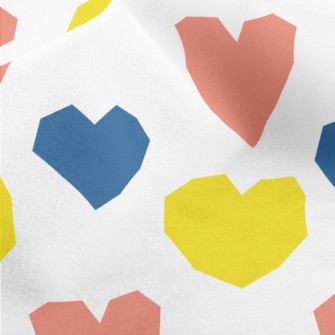 Color Block Deformation Heart Micro Fleece