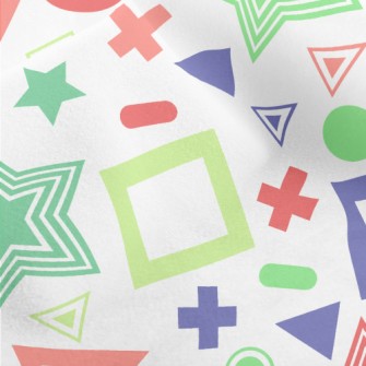 Colorful Fluorescent Geometric Micro Fleece