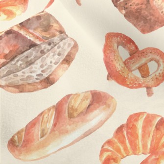 Watercolor Realistic Bread Micro Fleece