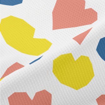 Color Block Deformation Heart Piqué