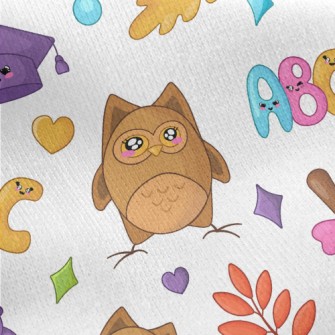 Graduation Hat Owl Jersey Backed Fleece