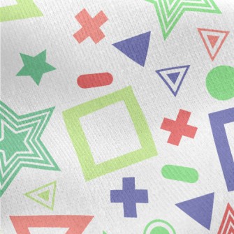 Colorful Fluorescent Geometric Jersey Backed Fleece