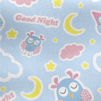 Owl Says Goodnight Jersey Backed Fleece