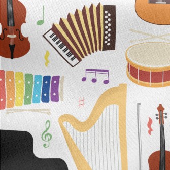 Accordion Violin Harp Jersey Backed Fleece