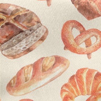 Watercolor Realistic Bread Jersey Backed Fleece