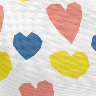 Color Block Deformation Heart Pongee