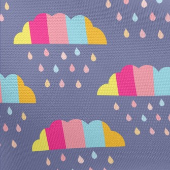 Colorful Clouds Raindrops Pongee