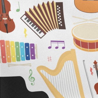 Accordion Violin Harp Pongee