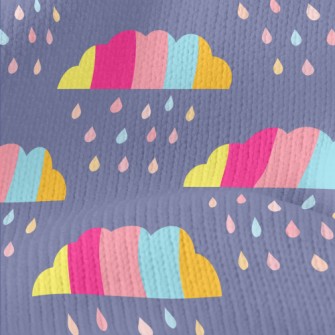 Colorful Clouds Raindrops Stretch Jersey