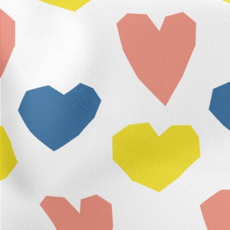 Color Block Deformation Heart Lightweight Cotton Poplin
