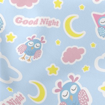 Owl Says Goodnight Lightweight Cotton Poplin