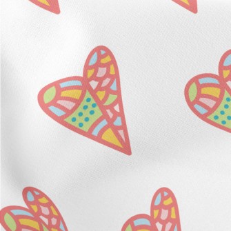 Color Block Stitching Love Lightweight Cotton Poplin