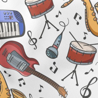 Keyboard, Drums, Guitar Lightweight Cotton Poplin