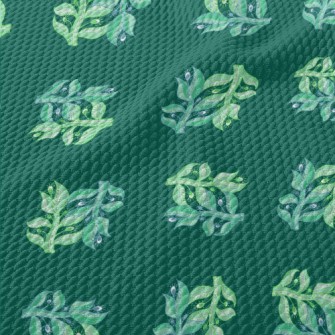 Small Green Leaves Birdseye Piqué