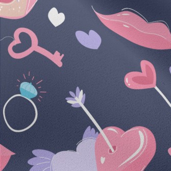 Lips Heart Key Chiffon