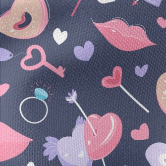 Lips Heart Key Waterproof Canvas