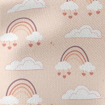 Love Rainbow Clouds Waterproof Canvas