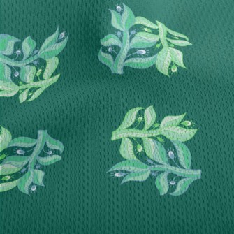 Small Green Leaves Athletic Mesh Flat Back