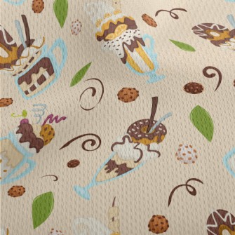 Ice Cream Mix Cake Athletic Mesh Flat Back