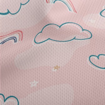 Cute Line Clouds Athletic Mesh Flat Back