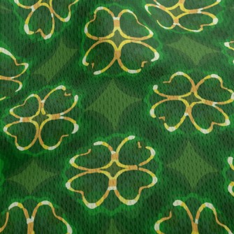 Shiny Clover Athletic Mesh Flat Back