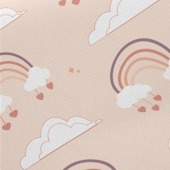 Love Rainbow Clouds Twill