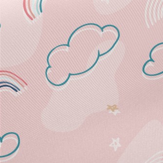 Cute Line Clouds Twill