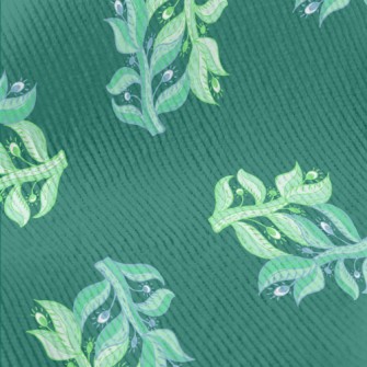 Small Green Leaves Standard Corduroy