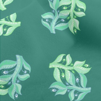 Small Green Leaves Micro Fleece