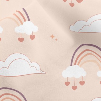 Love Rainbow Clouds Micro Fleece