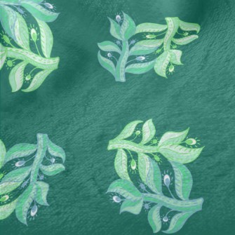 Small Green Leaves Minky