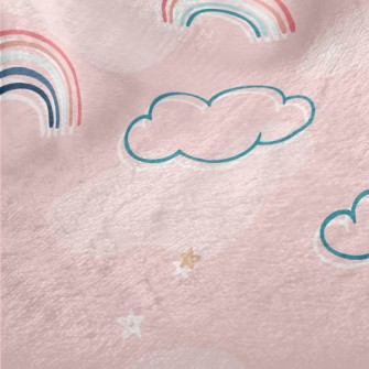 Cute Line Clouds Minky