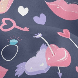 Lips Heart Key Lightweight Performance Linen