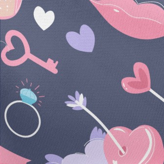 Lips Heart Key Pongee