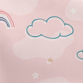 Cute Line Clouds Pongee