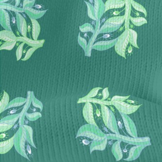Small Green Leaves Stretch Jersey