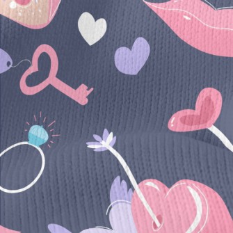 Lips Heart Key Stretch Jersey