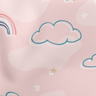 Cute Line Clouds Lightweight Cotton Poplin
