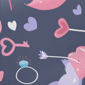 Lips Heart Key Midweight Cotton Poplin