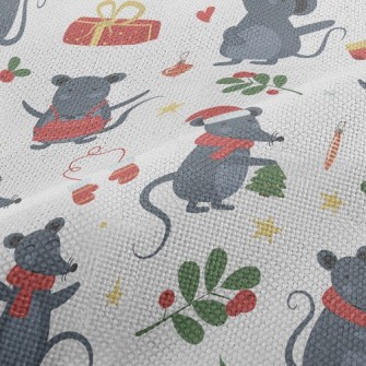 Happy Christmas Mouse Performance Linen