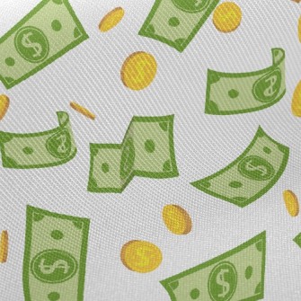 US Dollar Banknotes Coins Twill