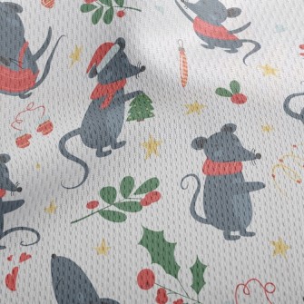 Happy Christmas Mouse Athletic Mesh Flat Back