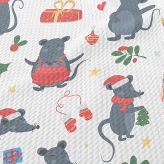 Happy Christmas Mouse Birdseye Piqué